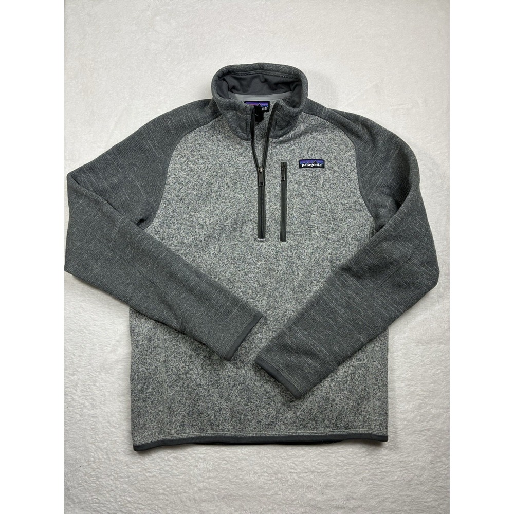 Patagonia Men's Better Sweater 1/4 Zip Fleece Jacket Heathered Gray Size S